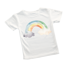 Rainbow and Clouds Watercolor Tee