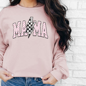 Checked Mama Crewneck Sweatshirt