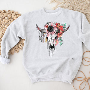 Floral Skull Crewneck Sweatshirt