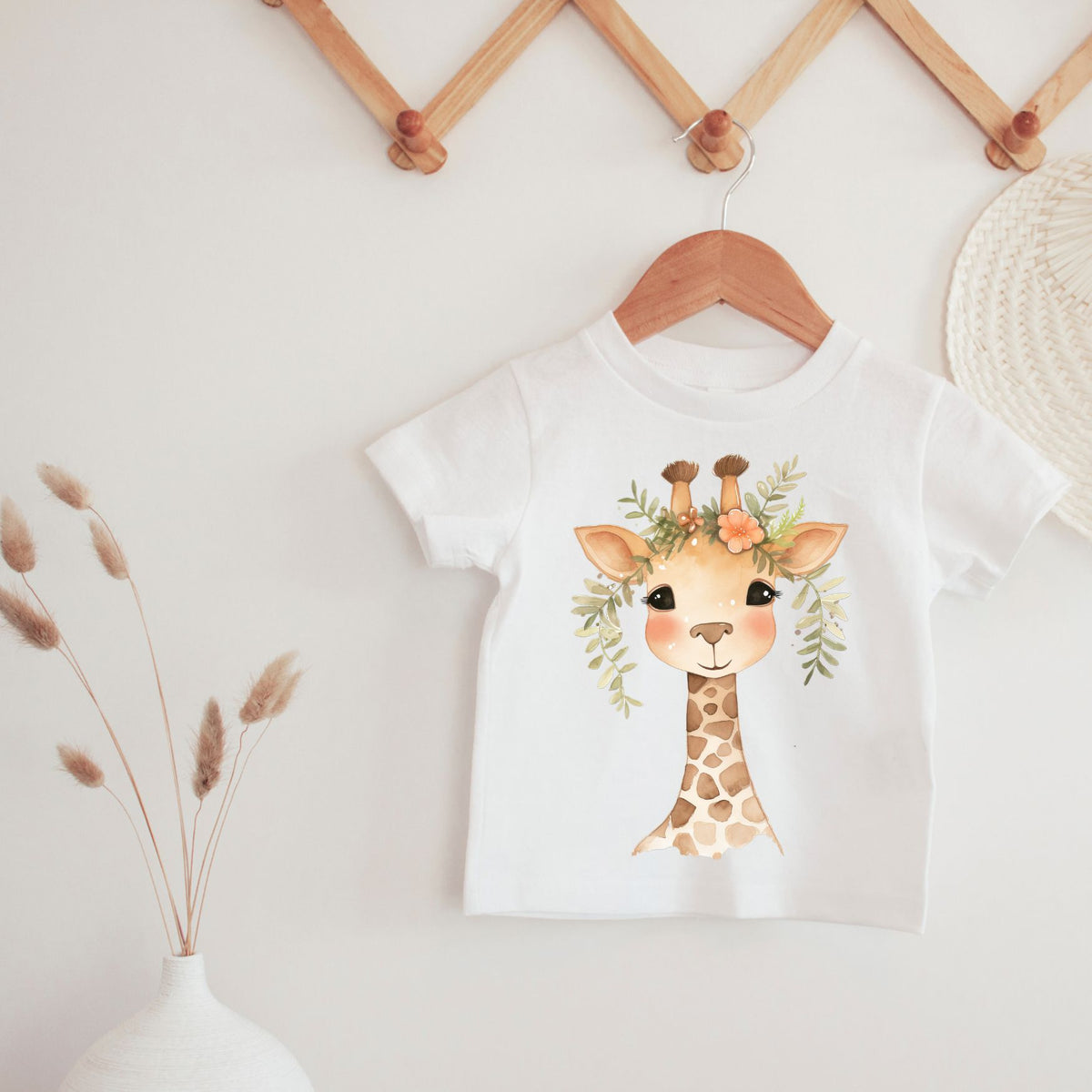 Floral Giraffe Watercolor Tee