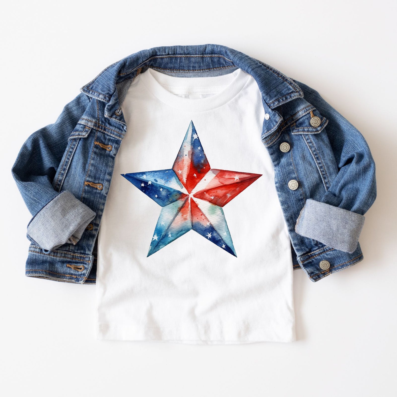 Red White and Blue Star Tee