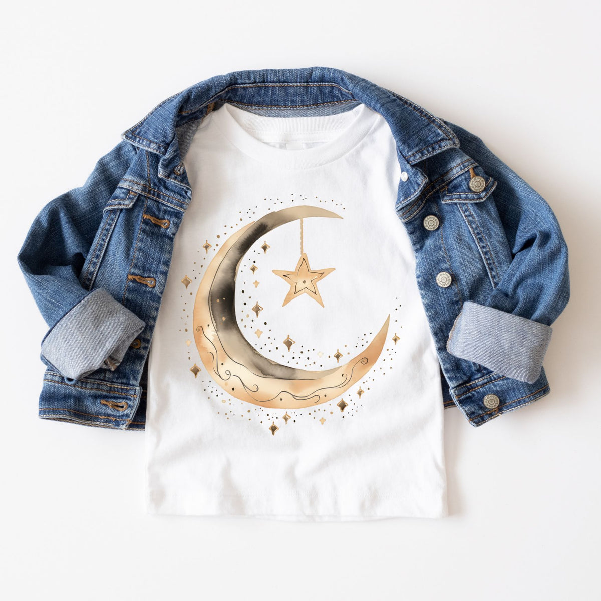 Moon and Stars Watercolor Tee