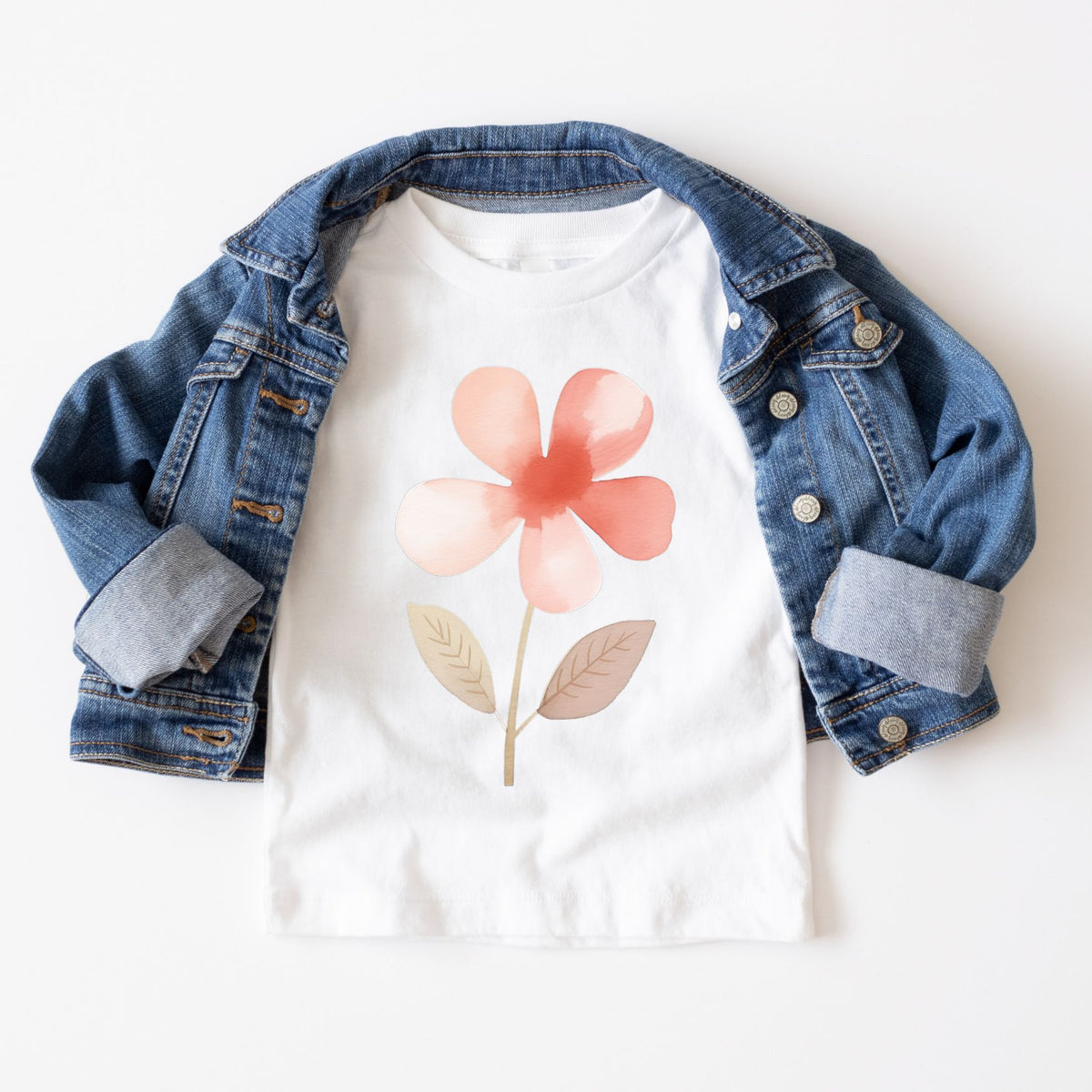 Pink Flower Watercolor Tee