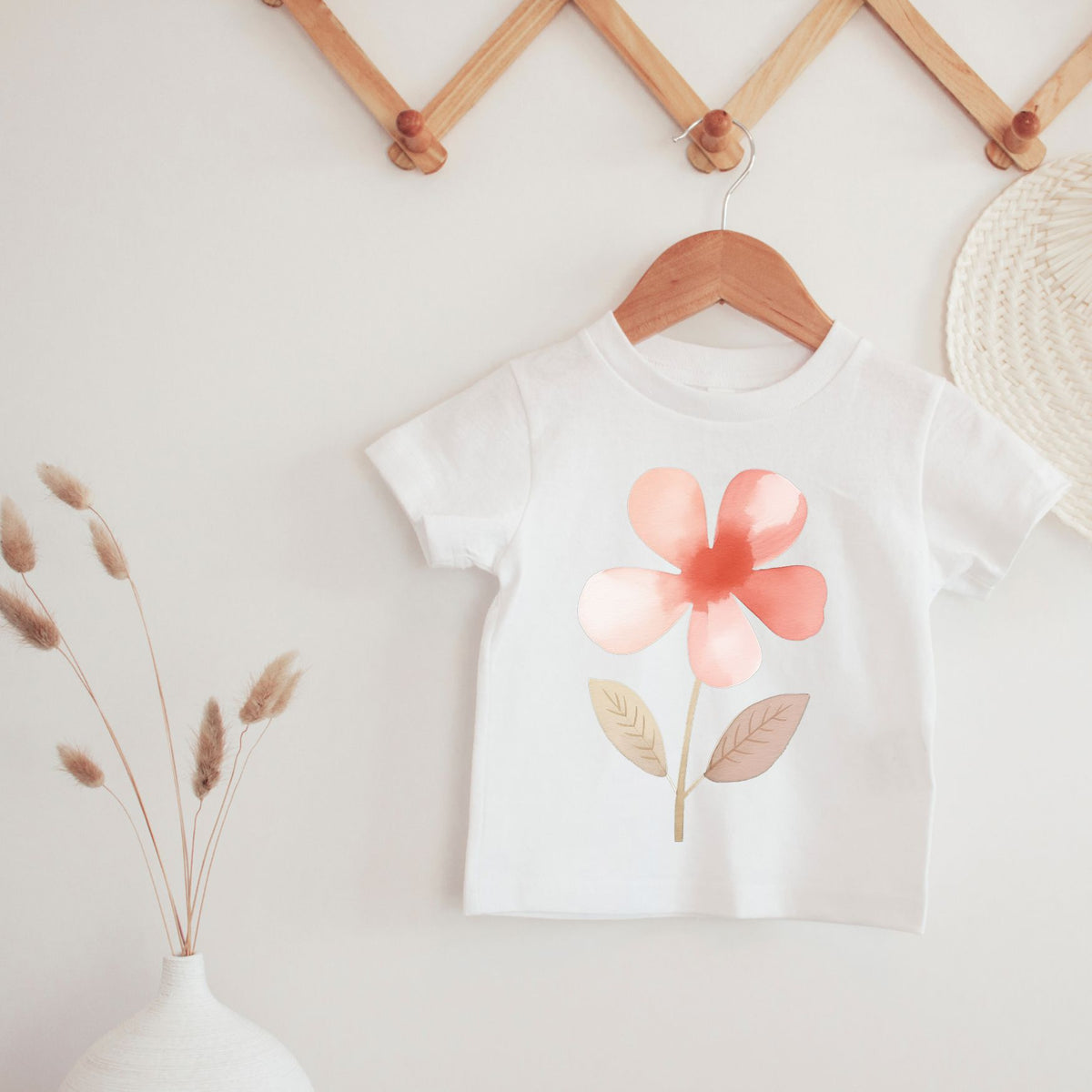 Pink Flower Watercolor Tee