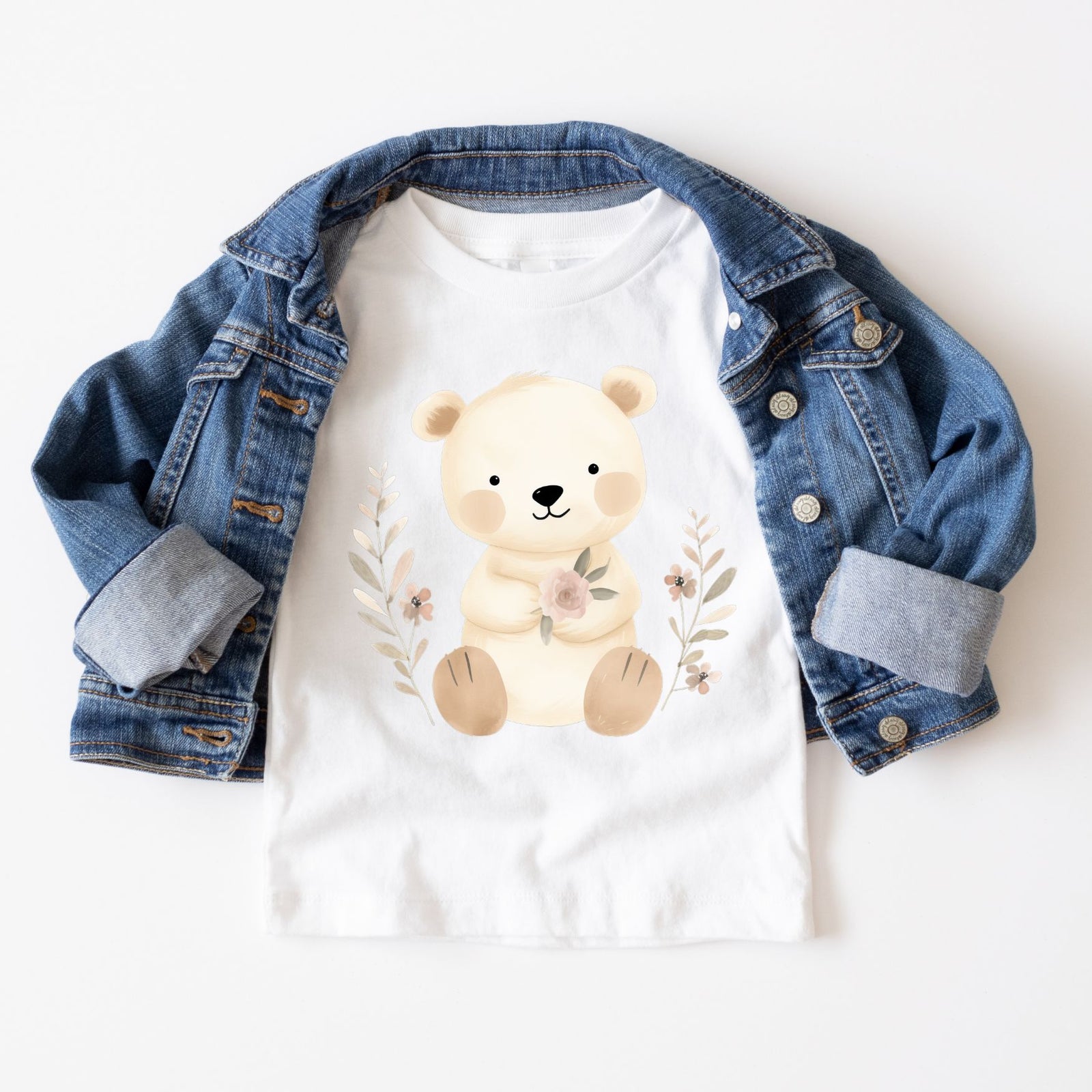 Floral Bear Watercolor Tee