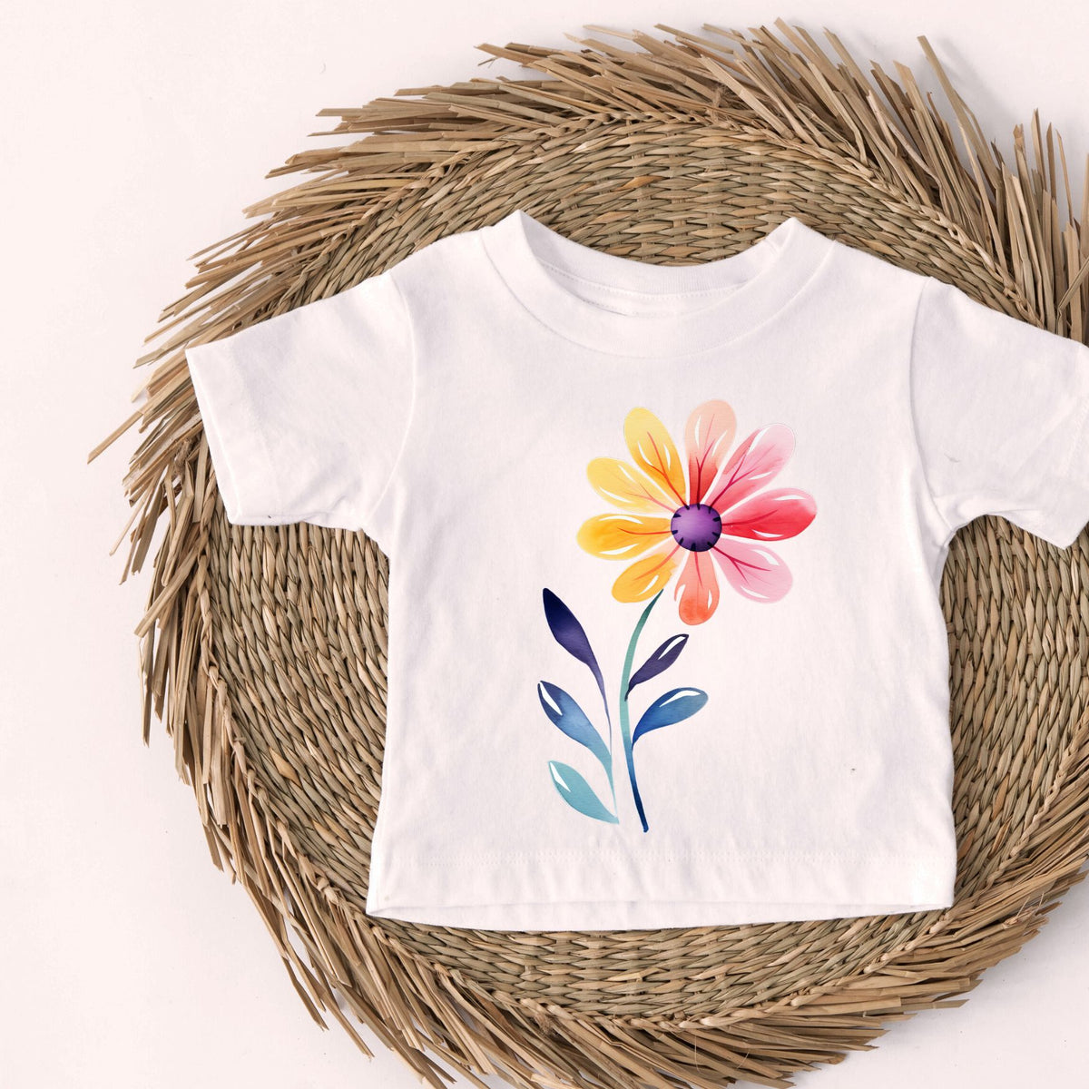 Rainbow Flower Watercolor Tee