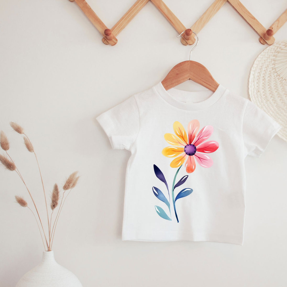 Rainbow Flower Watercolor Tee