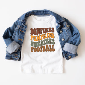 Bonfires and Pumpkins Tee in White - Infant/Toddler