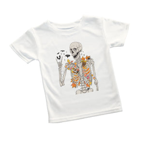 Happy Skeleton Tee on White - Infant/Toddler