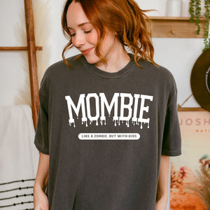 Mombie Tee on Charcoal - Adult