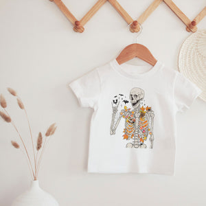 Happy Skeleton Tee on White - Infant/Toddler