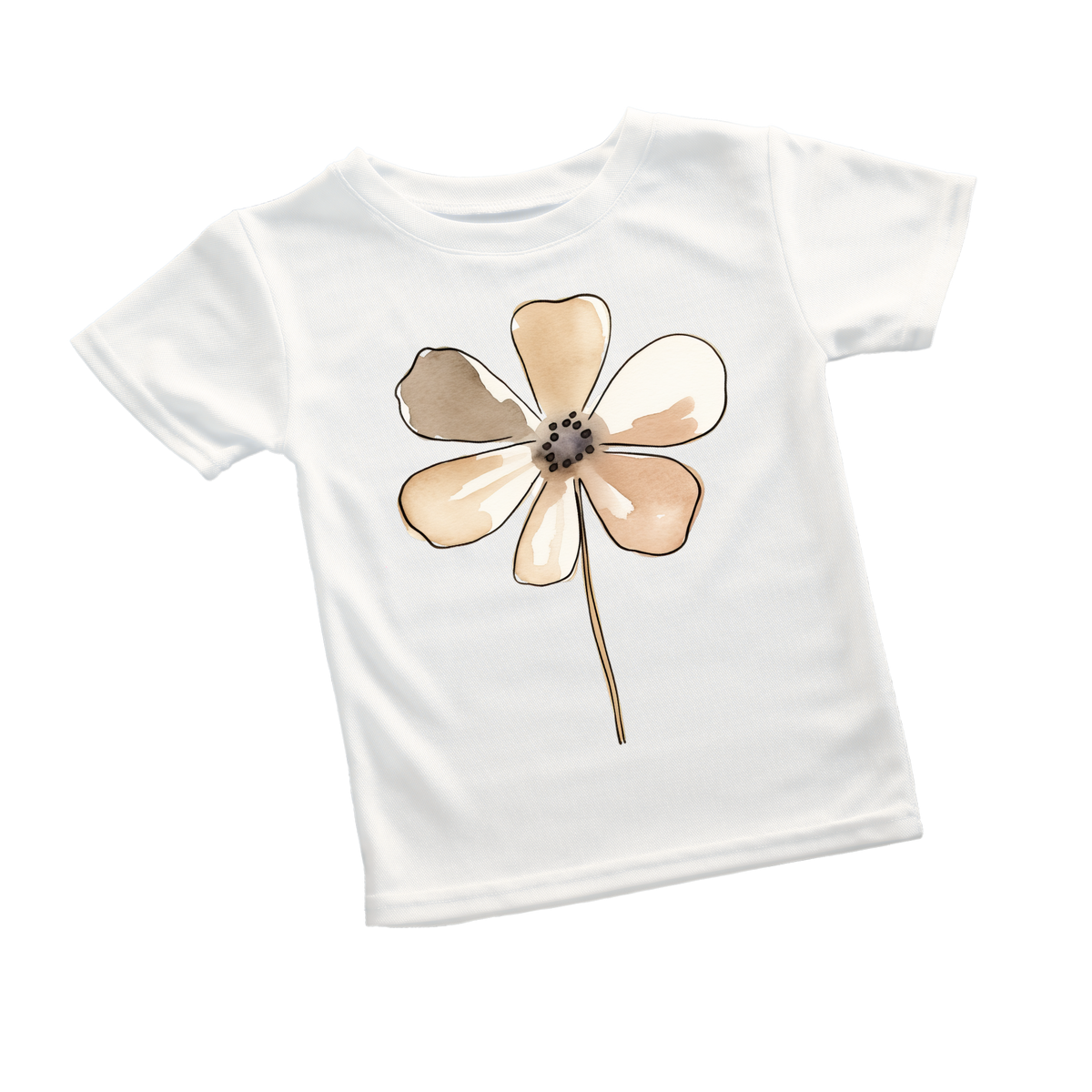 Tan Flower Watercolor Tee