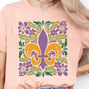 Mardi Gras Floral T-Shirt