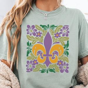 Mardi Gras Floral T-Shirt