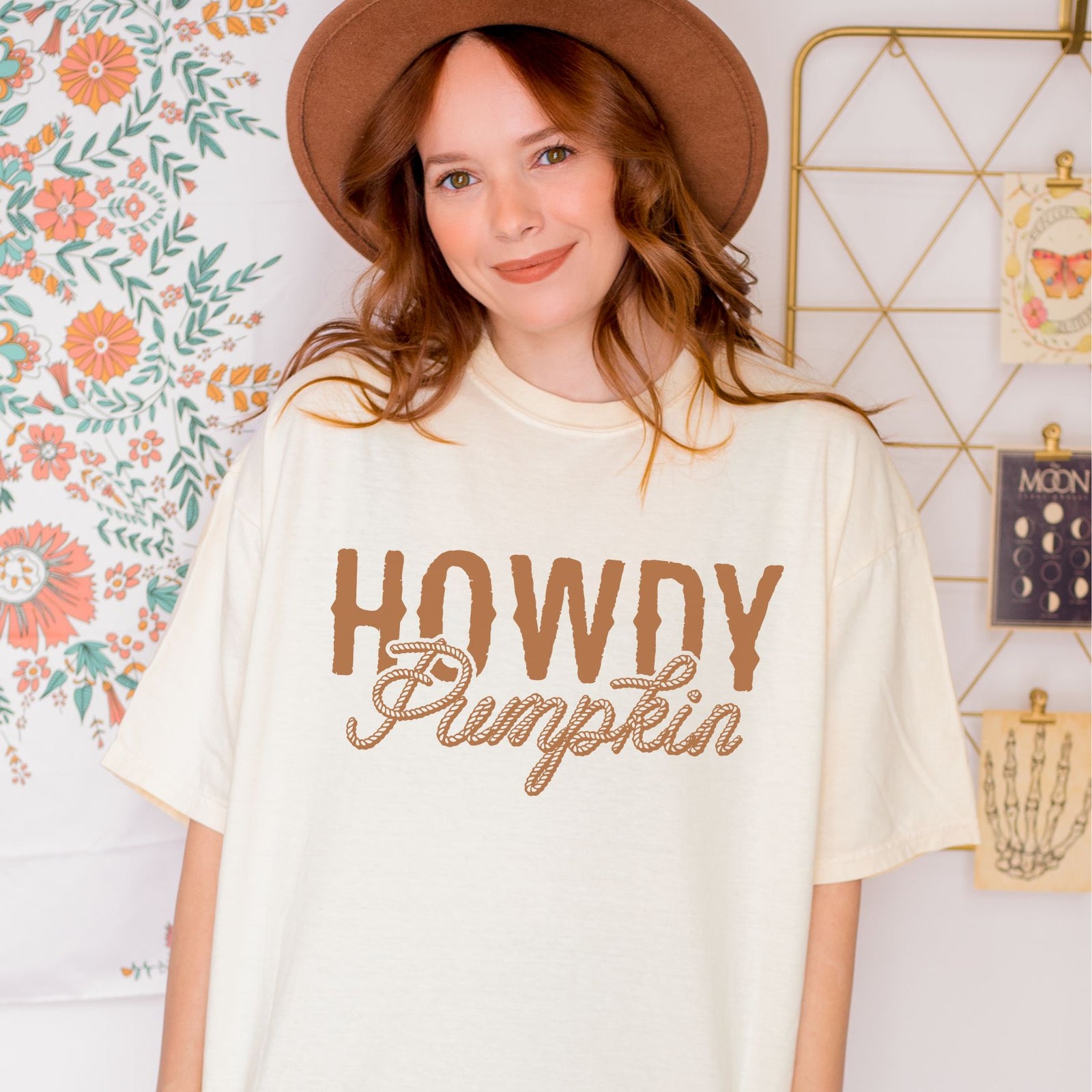 Howdy Pumpkin Tee on Ivory - Adult