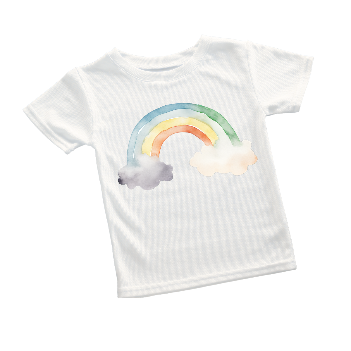 Rainbow and Clouds Watercolor Tee