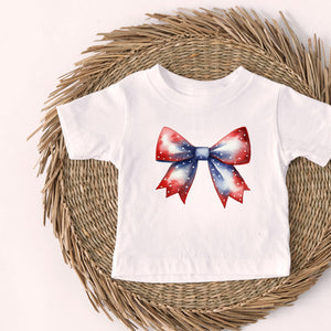 Red and Blue Bow Tee