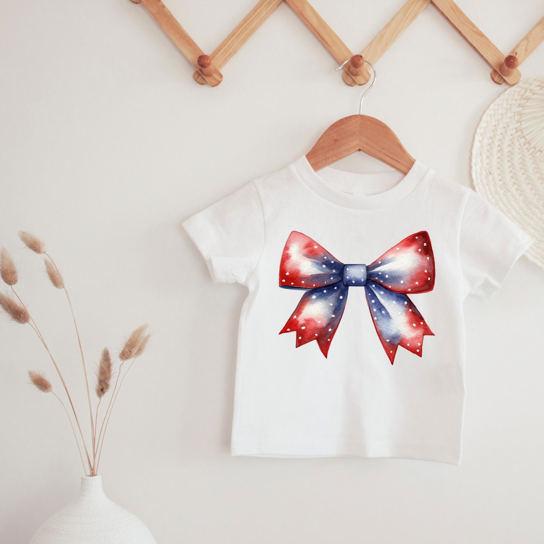Red and Blue Bow Tee