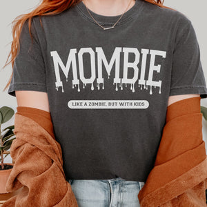 Mombie Tee on Charcoal - Adult