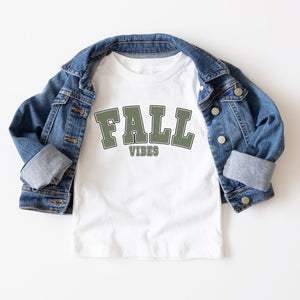 Green Fall Vibes Tee in White - Infant/Toddler