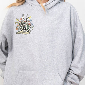 Light Gray Good Energy Hoodie for Women - Oversized, Sweatshirts, Printed, Graphics, Loose Fit