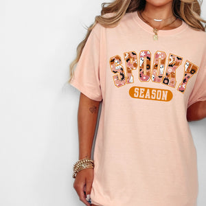 Ghosts and Spooky Season Tee on Soft Pink - Adult