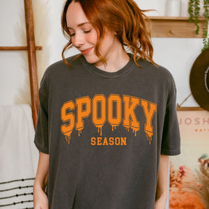 Drippy Spooky Season Tee on Charcoal - Adult