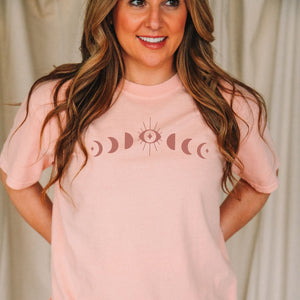 Moon Phases in Dusty Pink Tee