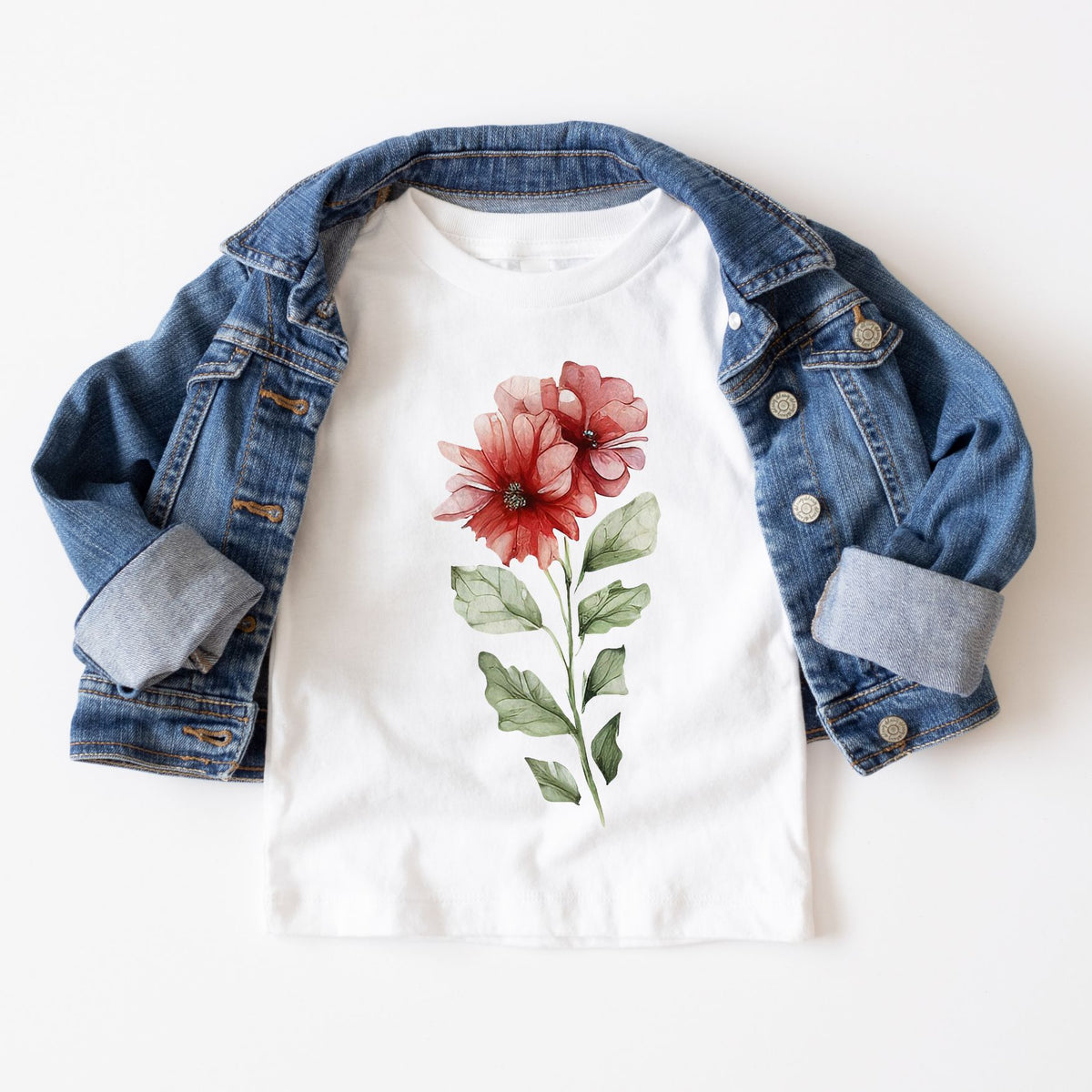 Vintage Red Florals Tee