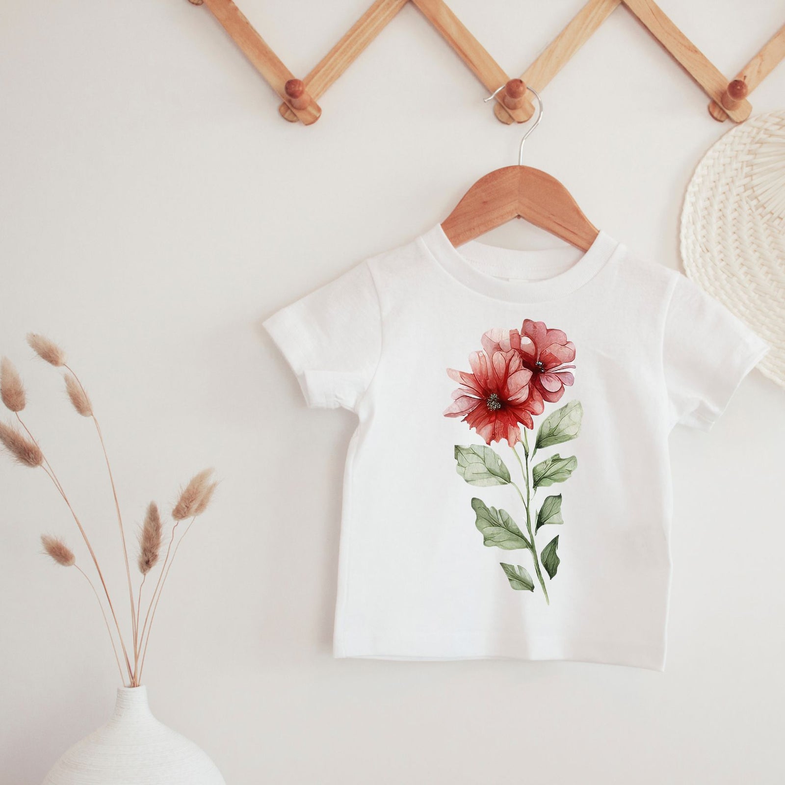 Vintage Red Florals Tee