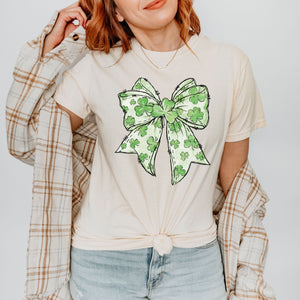 4 Leaf Clover Bow Tee