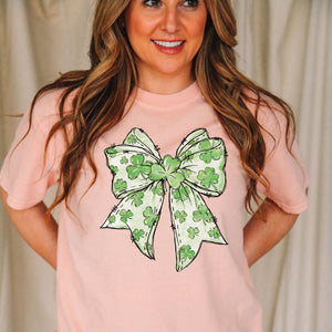 4 Leaf Clover Bow Tee