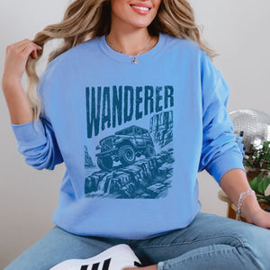 Wandered Crewneck in Sky Blue - Adult