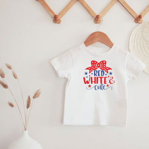 Bow Red White and Cute Tee