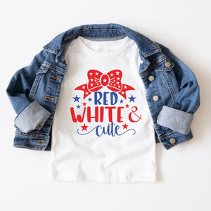 Bow Red White and Cute Tee