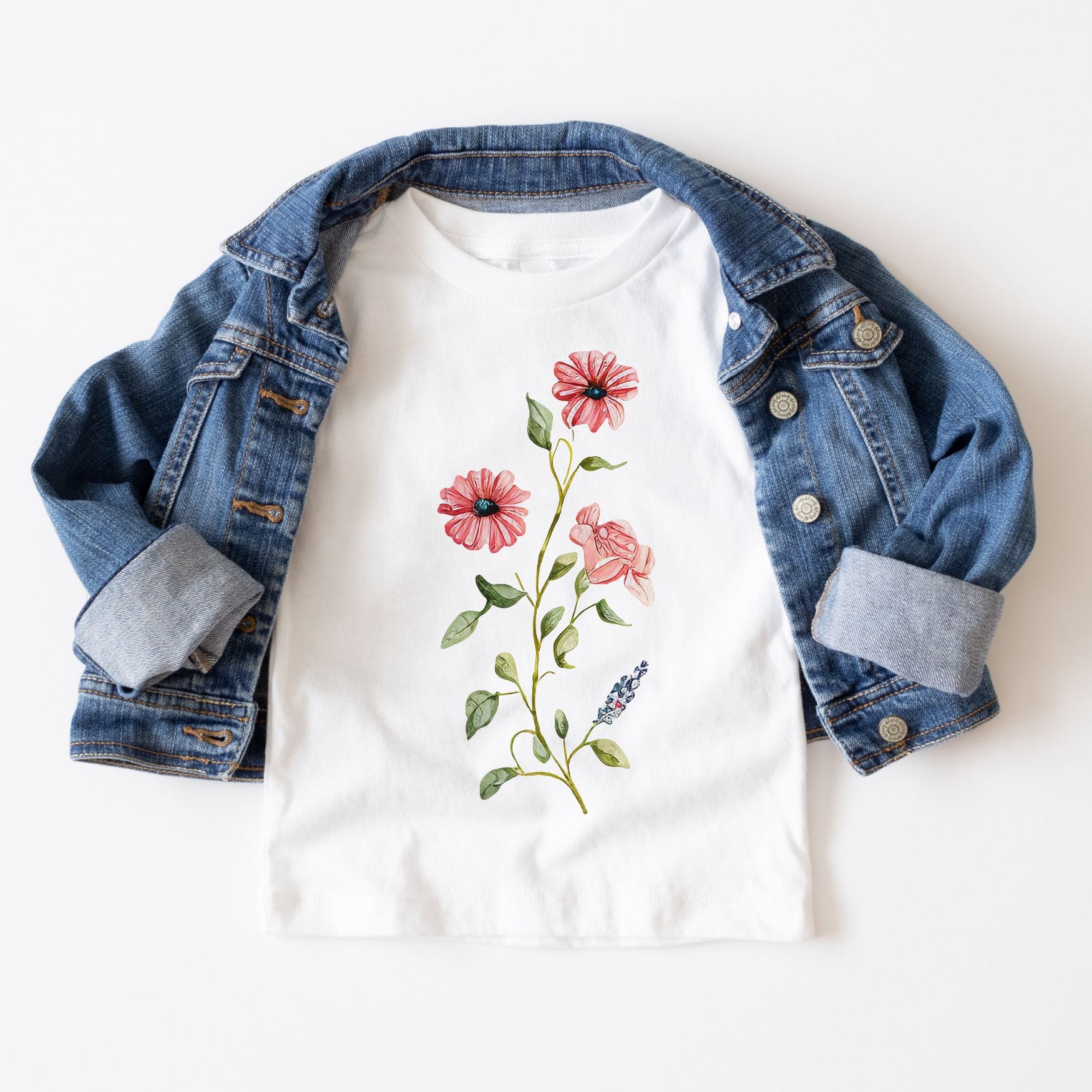 Red and Blue Wildflower Tee