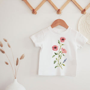 Red and Blue Wildflower Tee