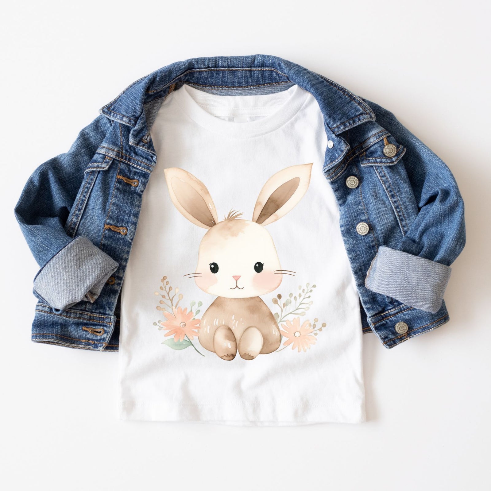 Floral Bunny Watercolor Tee