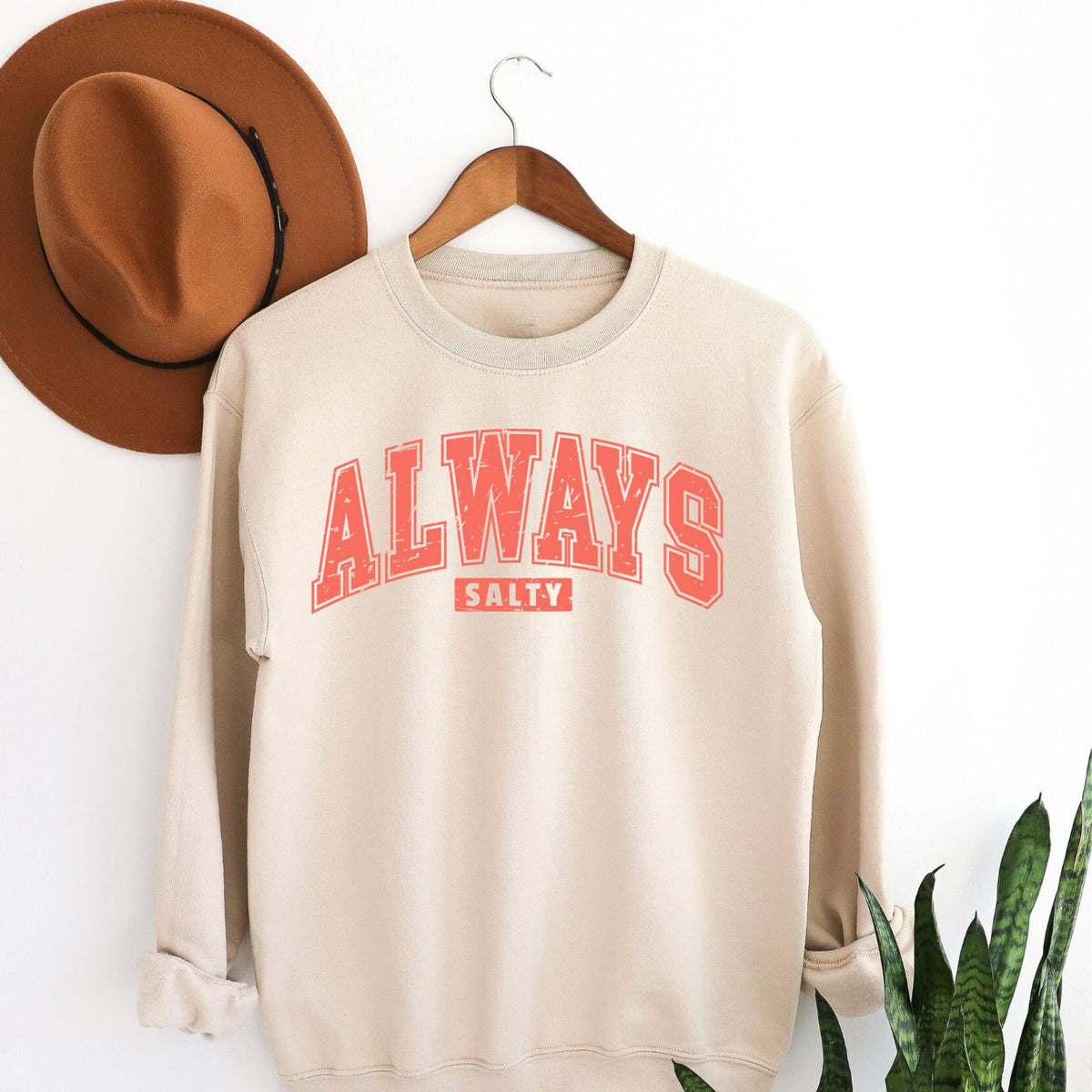 Always Salty Block Letter Crewneck Sweatshirt