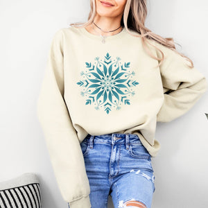 Blue Snowflake Crewneck - Adult