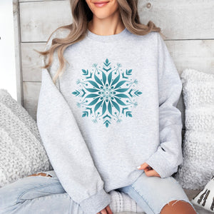 Blue Snowflake Crewneck - Adult