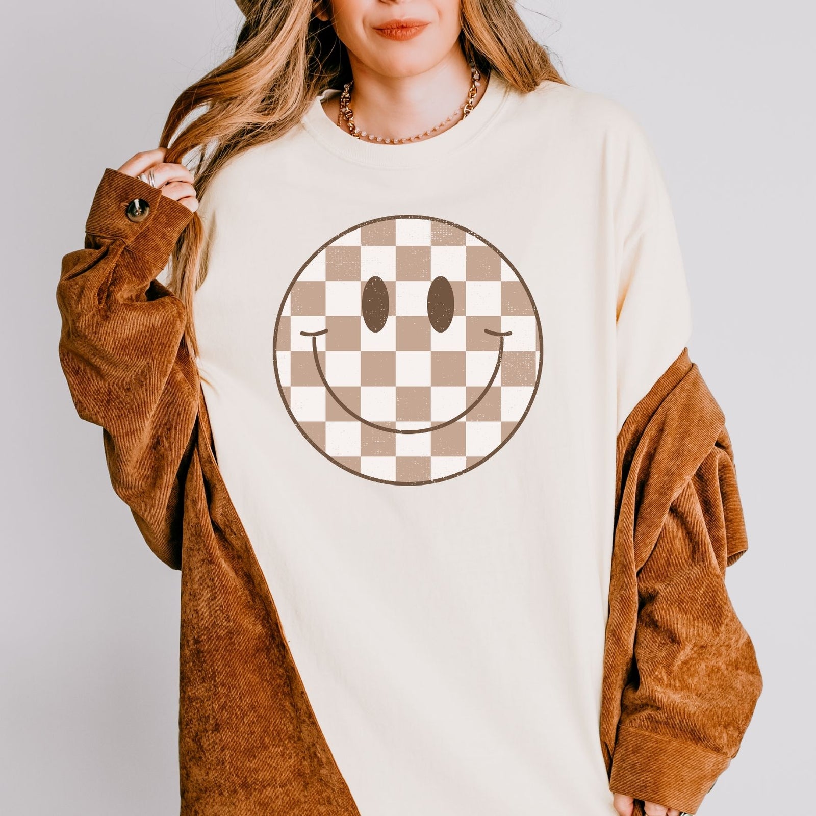 Checked Smiley Tee