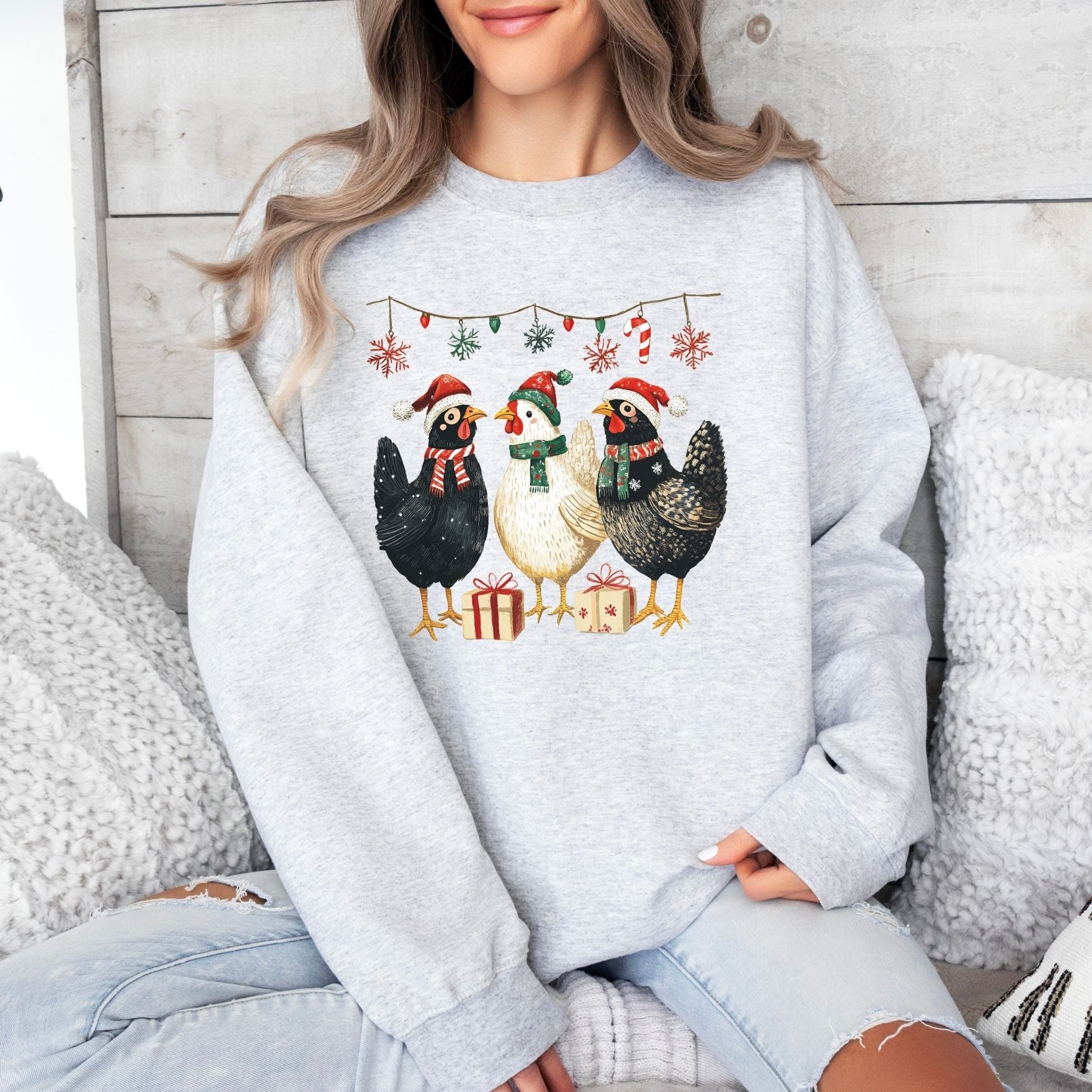 Chicken Christmas Crewneck - Adult