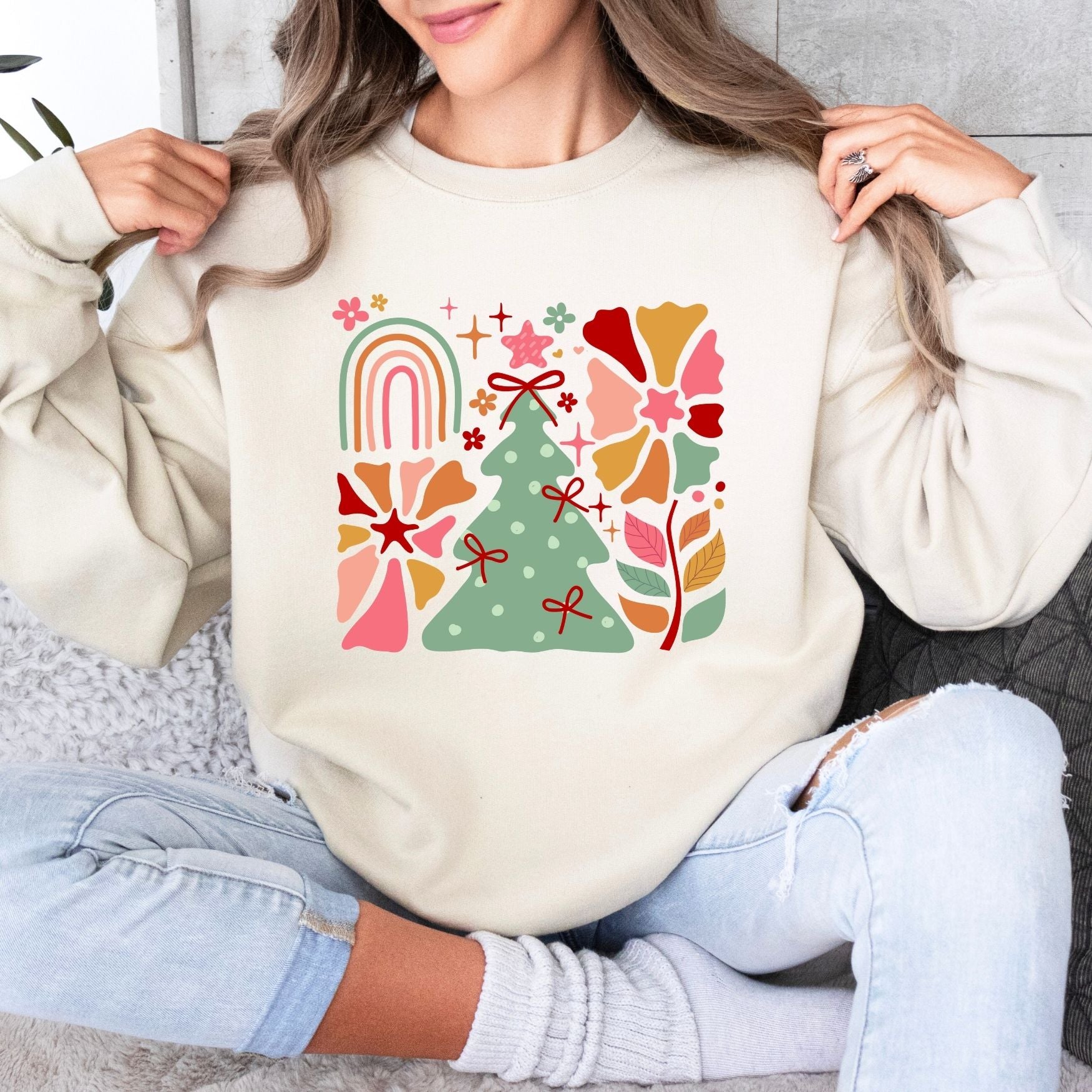 Christmas Floral Crewneck - Adult