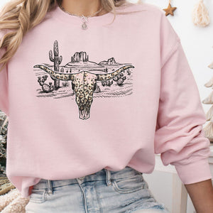 Cow Skull Crewneck Sweatshirt