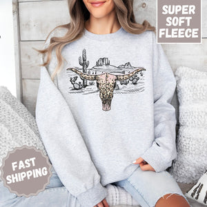 Cow Skull Crewneck Sweatshirt