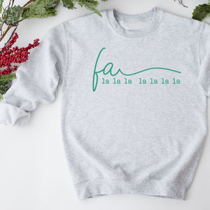 FaLaLaLa Crewneck Sweatshirt, Womenswear Christmas Soft Printed Sweatshirt, Cozy Holiday Oversized Top