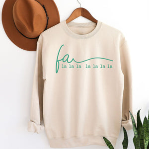 FaLaLaLa Crewneck Sweatshirt, Womenswear Christmas Soft Printed Sweatshirt, Cozy Holiday Oversized Top