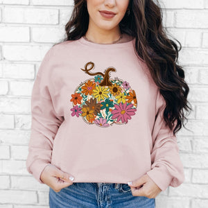 Floral Pumpkin Crewneck - Adult