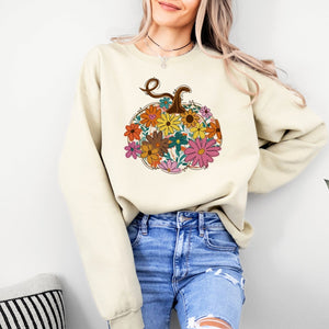 Floral Pumpkin Crewneck - Adult